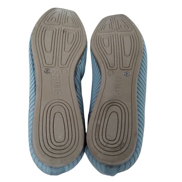 Stylus Franco Women's Gray Slip On Flats Shoes‎ Sz 8 Balletcore Ribbed Capsule - Picture 7 of 10